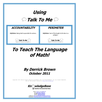 Preview of Using "Talk To Me" To Teach The Language of Math! (FREE DOWNLOAD)