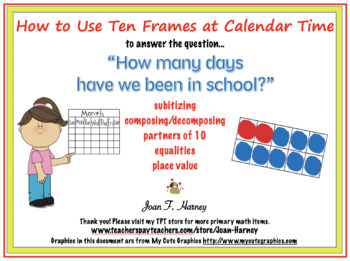 Preview of Using Ten Frames at Calendar Time