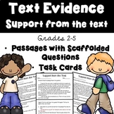 Using Text Evidence - Support from the Text- Printables, P