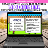 Using Text Features: Table of Contents & Index (Practice Q