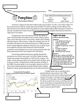 Preview of Using Text Features Worksheet - Pumpkins