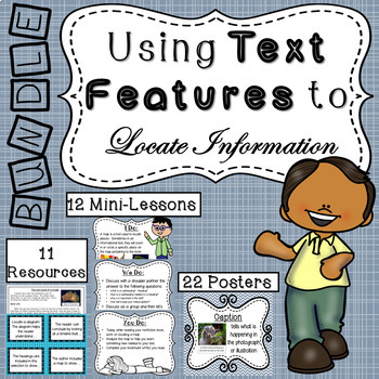 Preview of Using Text Features to Locate Information - TEKS (BUNDLE)