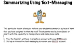 Using Texting to Summarize