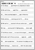 Using The Article A or An - Free Worksheet
