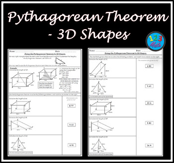 Preview of Using The Pythagorean Theorem In 3D Shapes.
