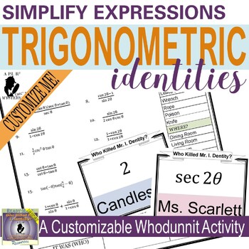 Preview of Simplify Trigonometric Expressions Using Trig Identities Mystery Activity