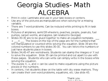 Preview of Using Variables in Math- Special Education