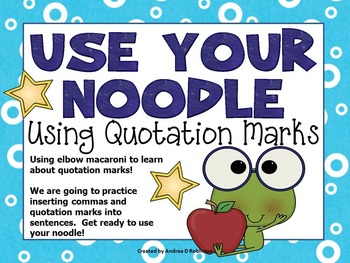 Preview of Using Your Noodles with Quotation Marks!