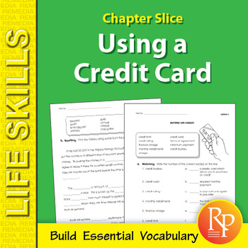 Preview of Using a Credit Card Life Skills Worksheets - Money Math - Life Skills Activities