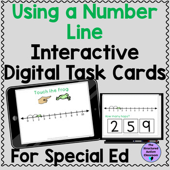 Preview of Using a Number Line Digital Task Cards for Special Education Distance Learning