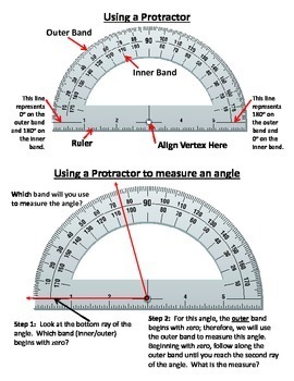 using a protractor to measure angles distance learning pdf tpt