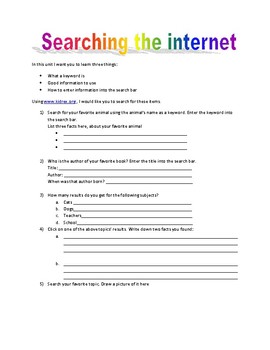 Preview of Using a Search Engine Scavenger Hunt