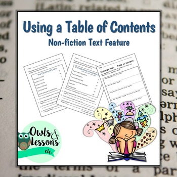 Preview of Using a Table of Contents - Nonfiction Text Feature