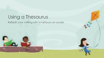 Preview of Using a Thesaurus PowerPoint and Activity