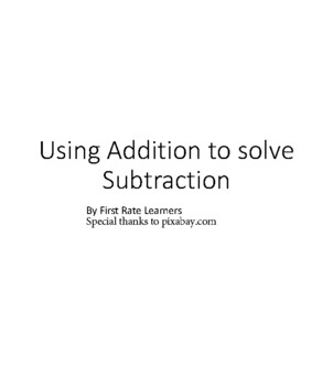 Preview of Using addition to solve subtraction (parent friendly ideas)