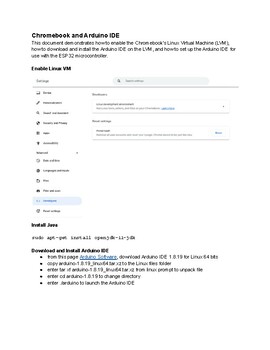 Preview of Installing the Arduino IDE on a Chromebook