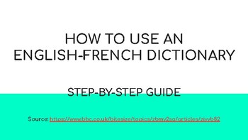 Preview of Using an English-French Dictionary (How to)