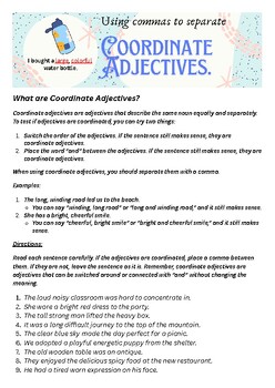 Preview of Using commas to separate coordinate adjectives