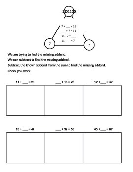 Preview of Using fact family triangles to solve for unknowns