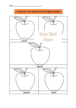 Preview of Using our five senses to investigate apples