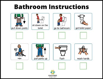 Basic Visual aid for Toilet prompt~flash cards~Autism~ASD~SEN~Schools~Home use 