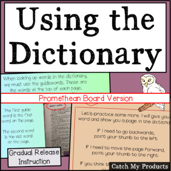 Preview of Dictionary Skills Activities for PROMETHEAN Board