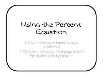Preview of Using the Percent Equation