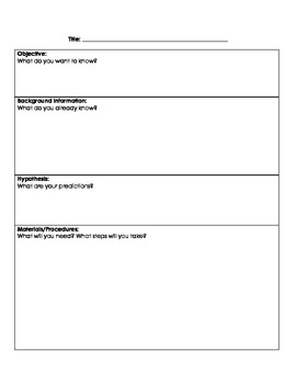 Preview of Using the Scientific Method: Lab Report Template