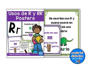 Preview of La letra R y RR, sus usos- actividades, posters y juegos- Spanish Resources