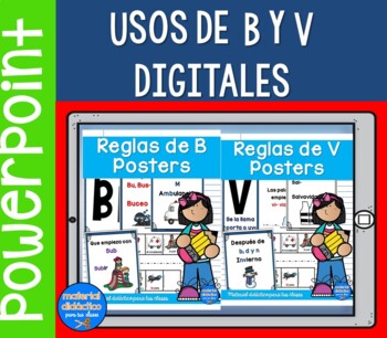 Preview of Usos de B y V digitales- ortografía- PowerPoint - Spanish Resources orthography