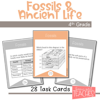 Preview of Utah 4th Grade Science Fossils and Ancient Life Task Cards