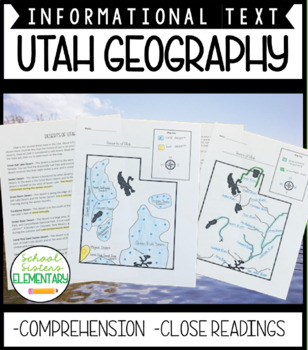 Preview of Utah Physical Geography Close Reading Social Studies