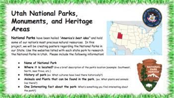 Preview of Utah National Park Webquest