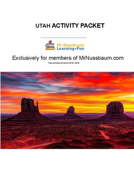 Preview of Utah Printable Activity Bundle