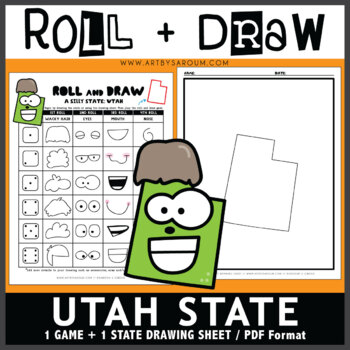 Preview of Utah Roll and Draw Silly State Game NO PREP Drawing Activity