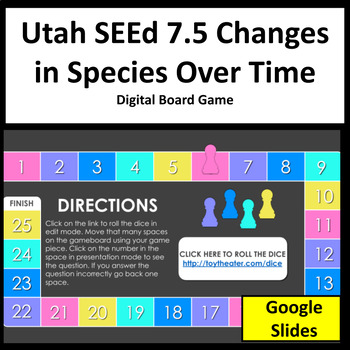 Preview of Utah SEEd 7.5 Digital Review Game Changes In Species Over Time RISE Test Prep