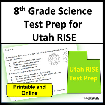 Preview of 8th Grade Utah RISE Test Prep Bundle for Utah SEEd 8th Grade Science Review