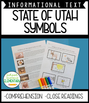 Preview of Utah State Symbols Reading Comprehension 4th Grade Social Studies