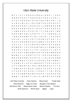 Utah State University Aggies Crossword Puzzle and Word Search Bell
