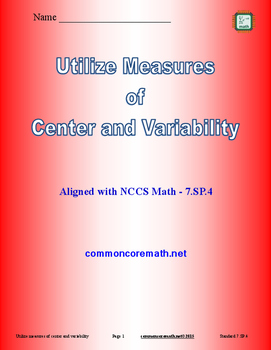 Preview of Utilize Measures of Center and Variability - 7.SP.4