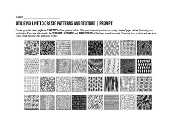 Preview of Utilizing Line to Create Pattern and Texture (Element of Art - Line)