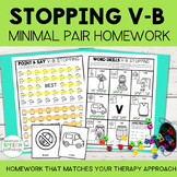 V-B Stopping Minimal Pairs Homework | Speech Therapy