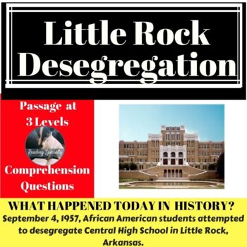 Preview of Little Rock Desegregation Differentiated Reading Passage, September 4