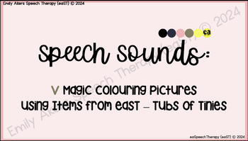 Preview of V Speech Sound Magic Colour Color Pictures with Spinners PowerPoint Activity