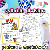 V.V Syllable Division worksheets and poster
