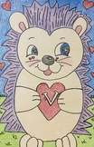 V is for Valentine Hedgehog