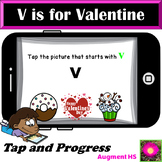 V is for Valentine beginning sound /v/