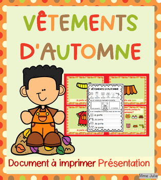 Preview of Vêtements d'automne - French Fall Literacy