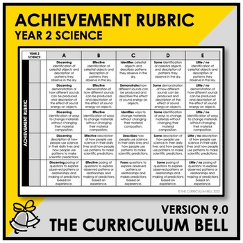 Preview of V9 ACHIEVEMENT RUBRIC | AUSTRALIAN CURRICULUM | YEAR 2 SCIENCE