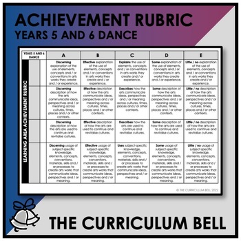 Preview of V9 ACHIEVEMENT RUBRIC | AUSTRALIAN CURRICULUM | YEARS 5 AND 6 DANCE